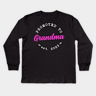 Promoted to Grandma - Mothers Day 2023 Kids Long Sleeve T-Shirt